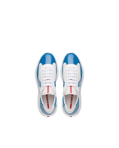 baby blue and white prada sneakers|baby blue Prada sneakers.